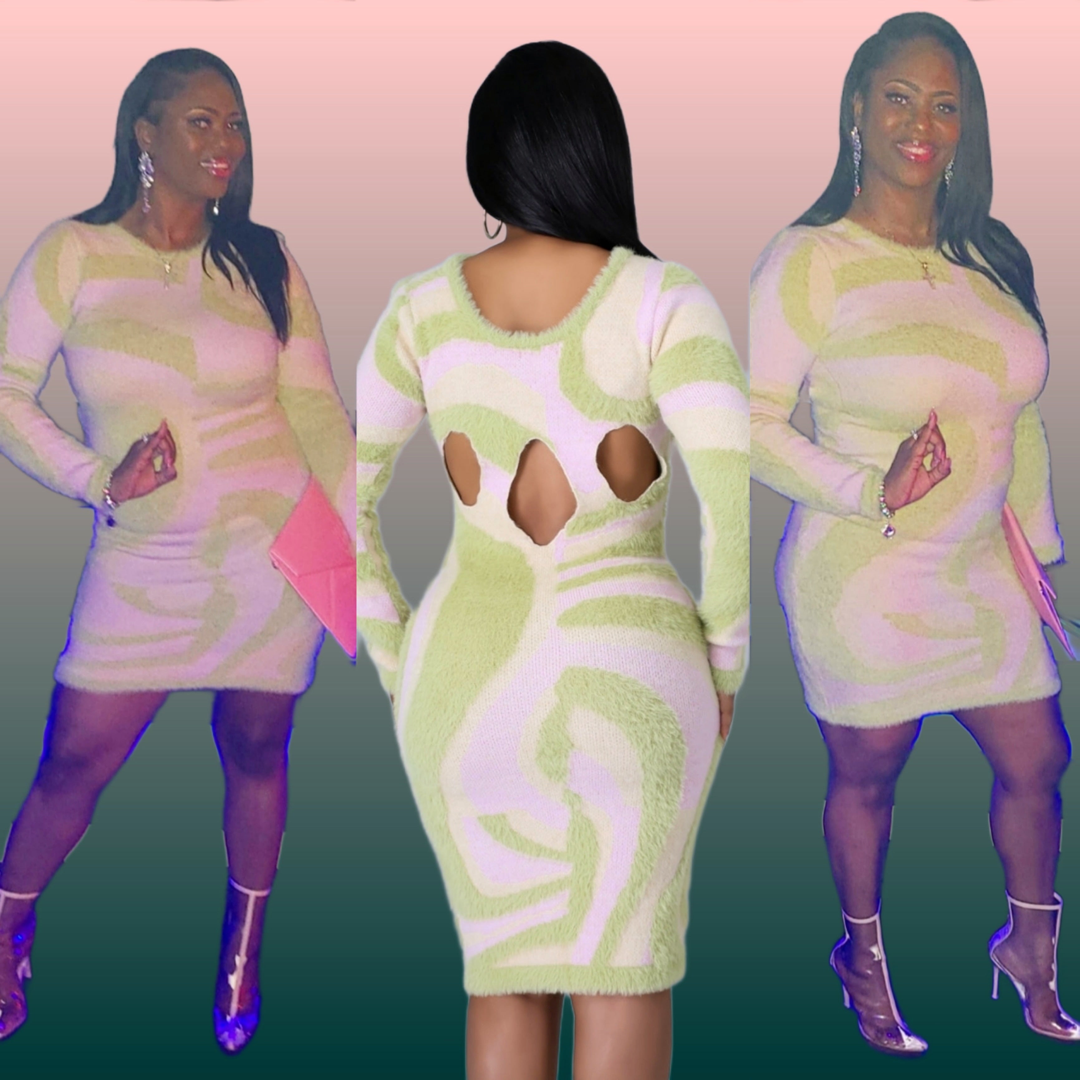Pink & Green Swirls J. Haute Couture Boutique Pink & Green Swirls J. Haute Couture Boutique